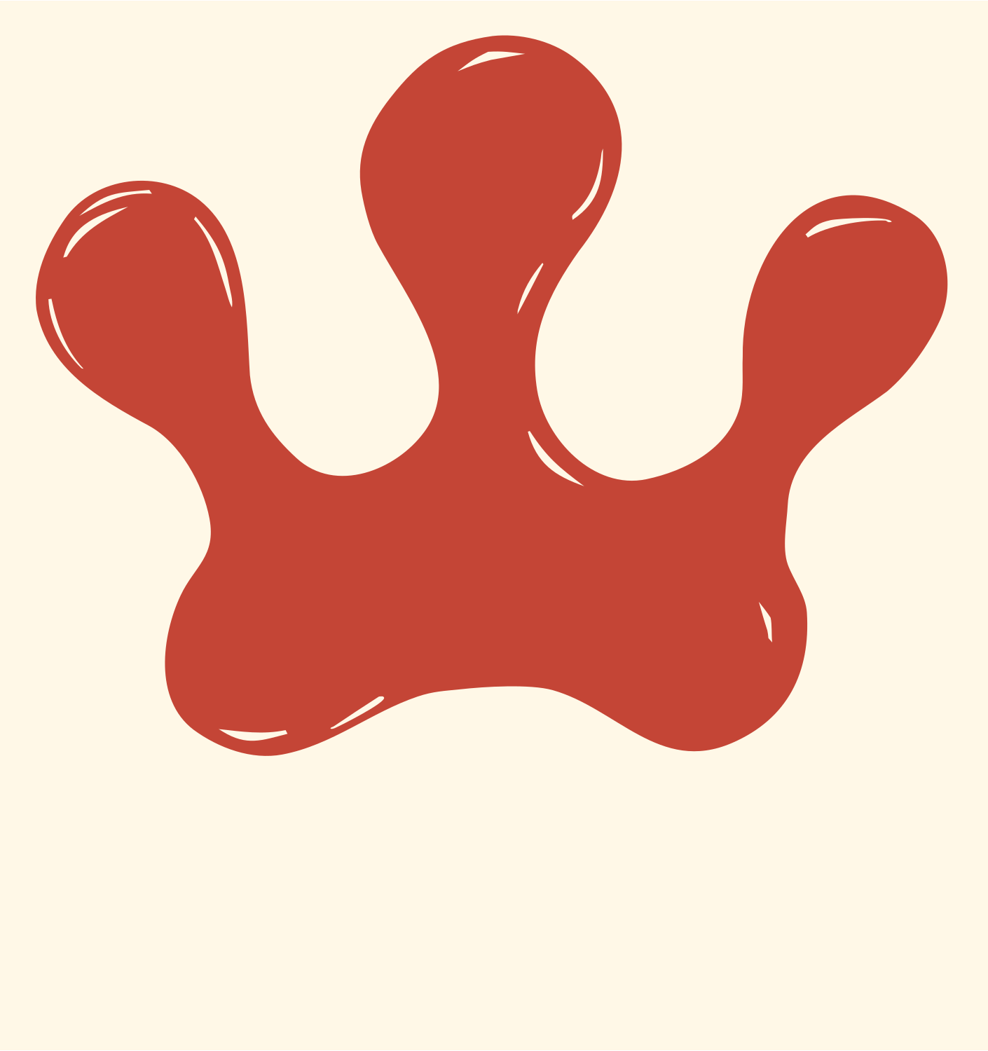 Hand-Drawn Blob Crown Logo #fff8e7/#c44536
