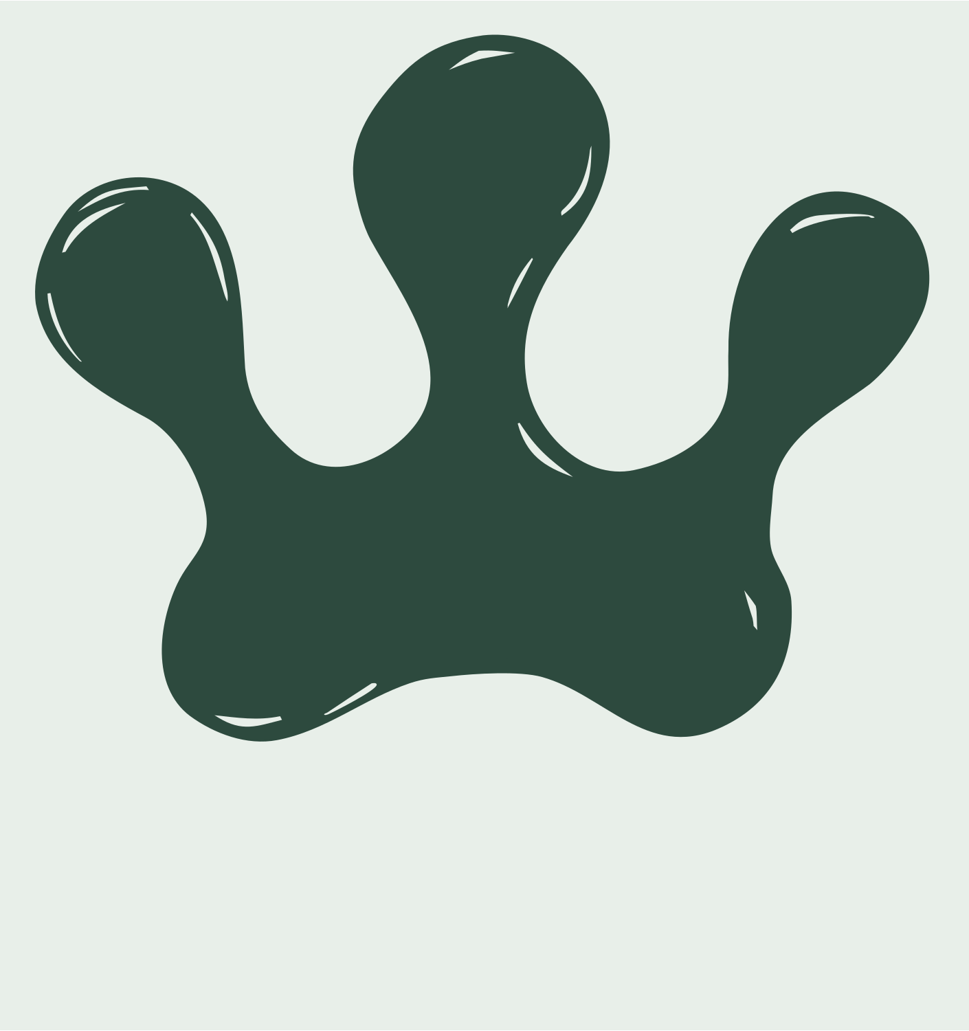 Hand-Drawn Blob Crown Logo #e8efe9/#2d4a3e