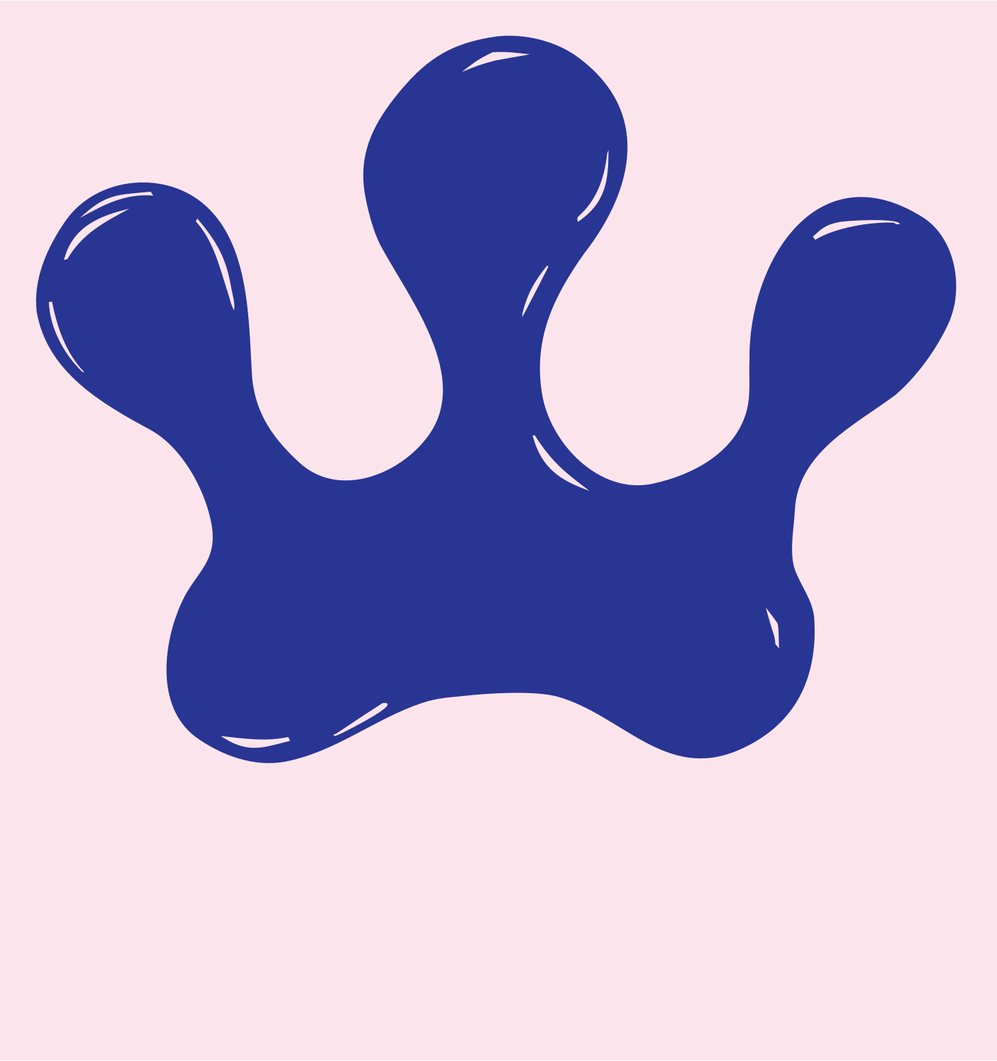 Hand-Drawn Blob Crown Logo #fce4ec/#283593
