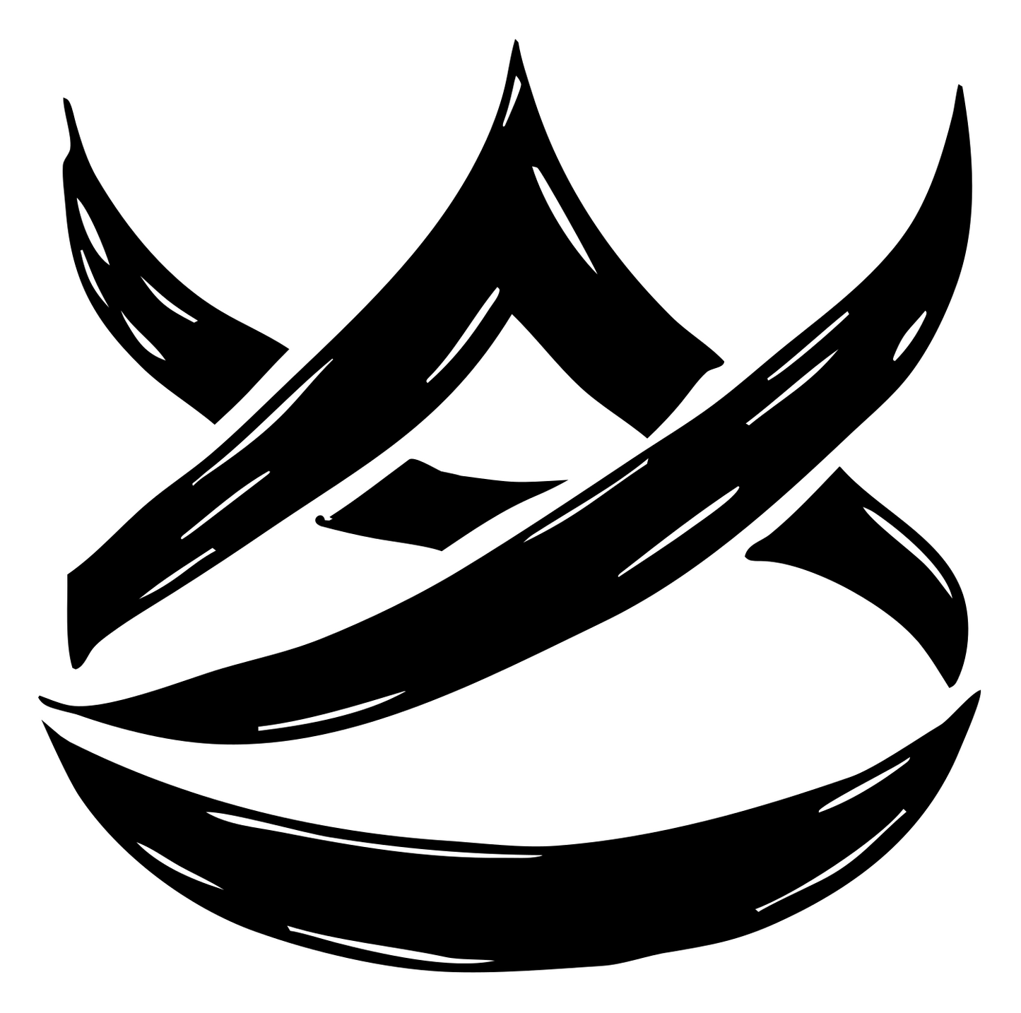 Hand-Drawn Crown Crest #ffffff/#000000