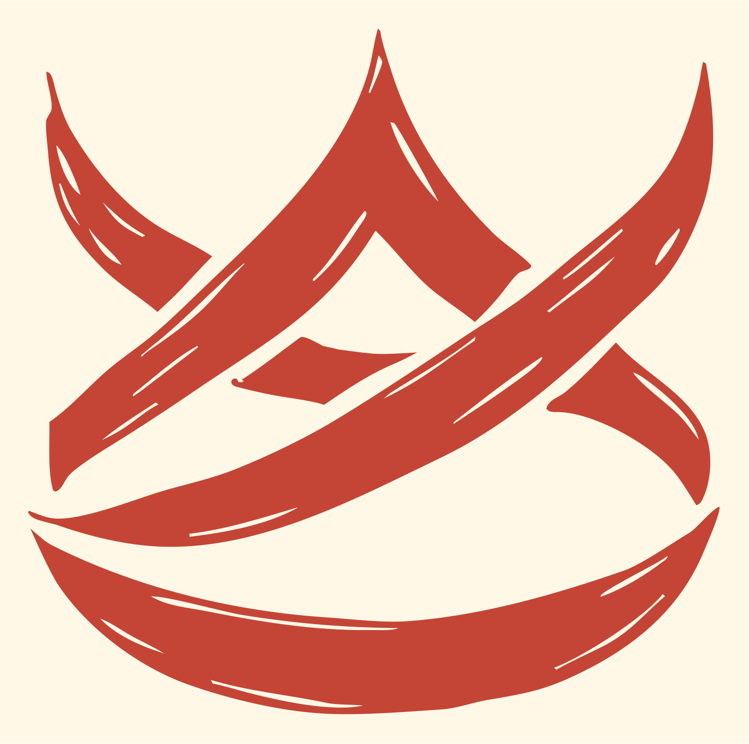Hand-Drawn Crown Crest #fff8e7/#c44536