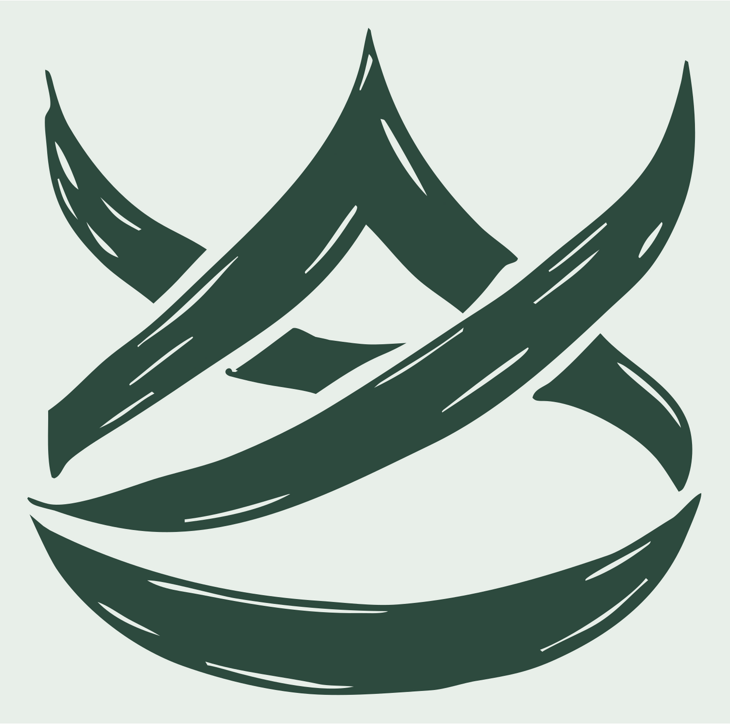 Hand-Drawn Crown Crest #e8efe9/#2d4a3e