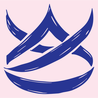 Hand-Drawn Crown Crest #fce4ec/#283593