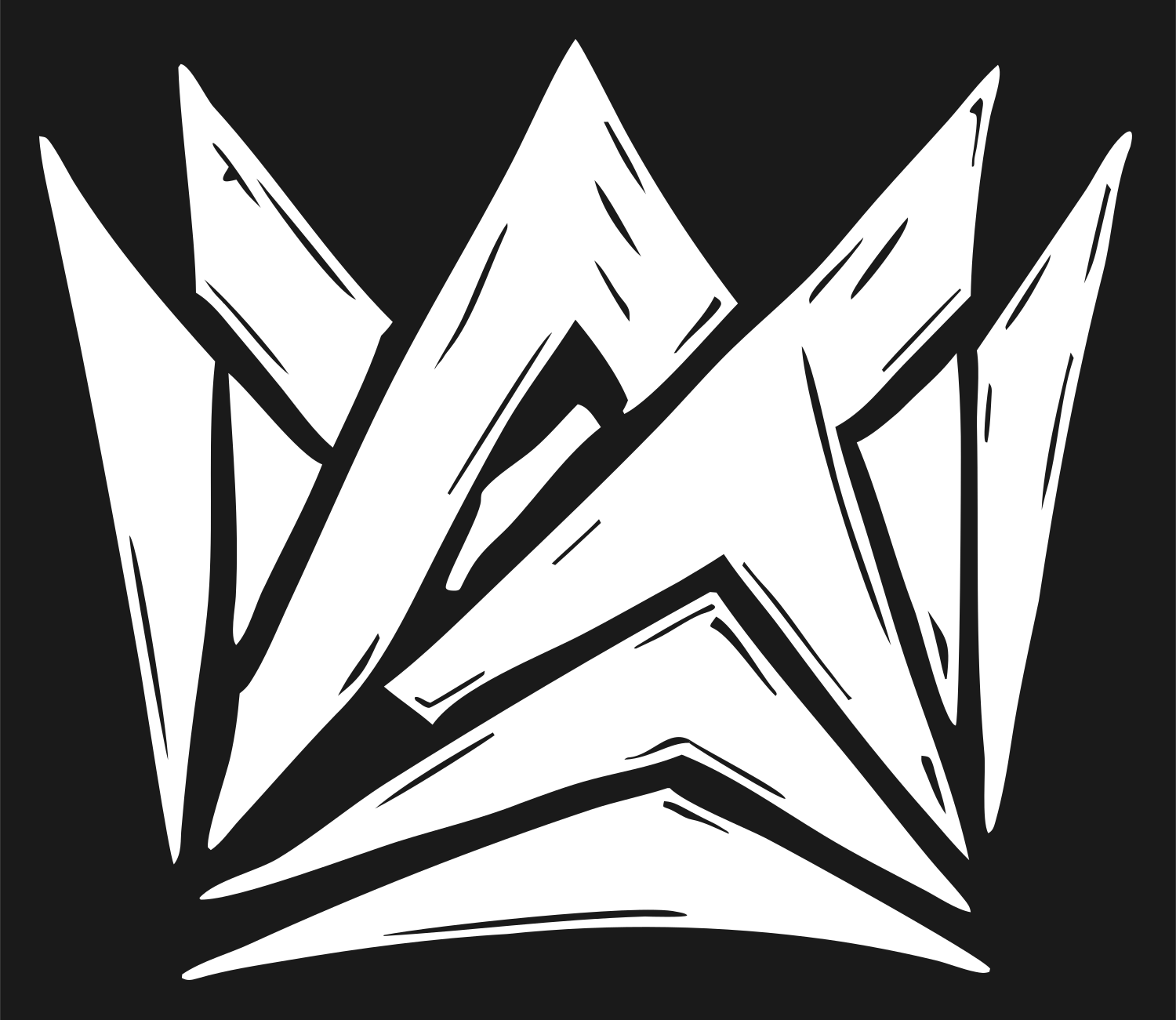 Hand-Drawn Crown Sketch Mark #1a1a1a/#ffffff