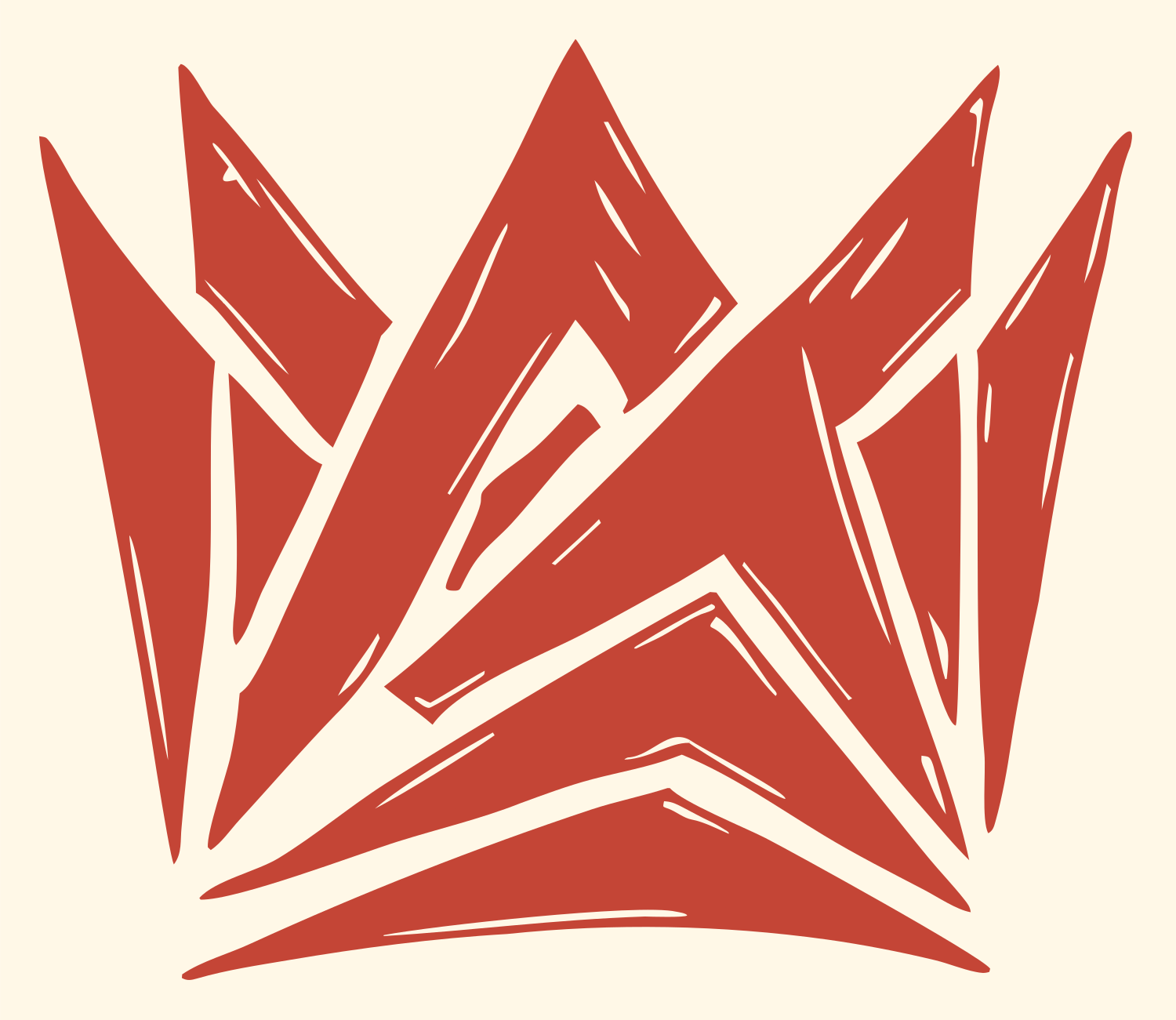 Hand-Drawn Crown Sketch Mark #fff8e7/#c44536