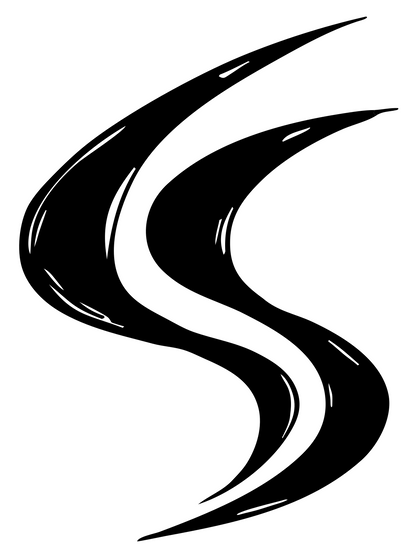 Winding Road Hand-Drawn Mark #ffffff/#000000