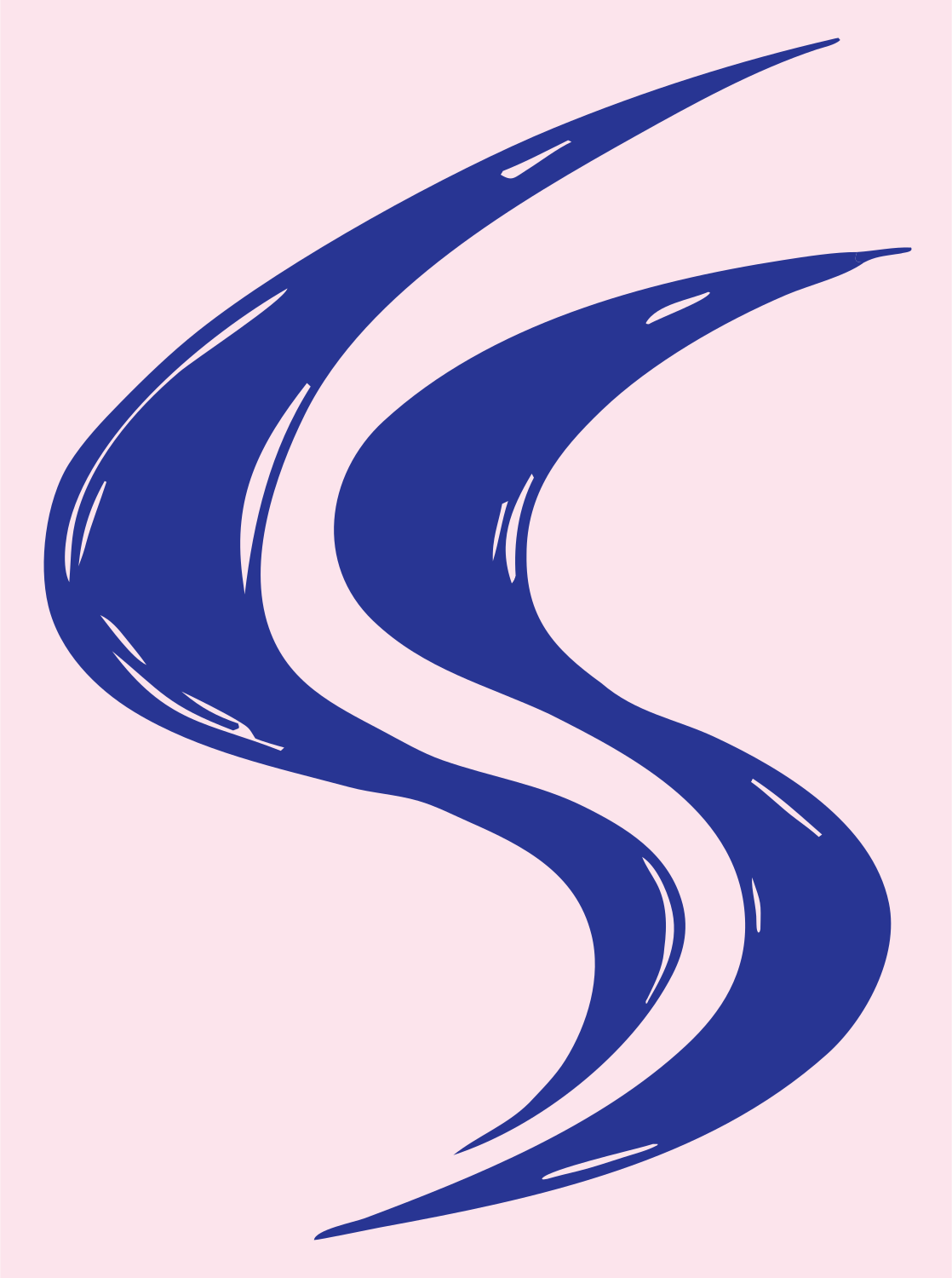Winding Road Hand-Drawn Mark #fce4ec/#283593