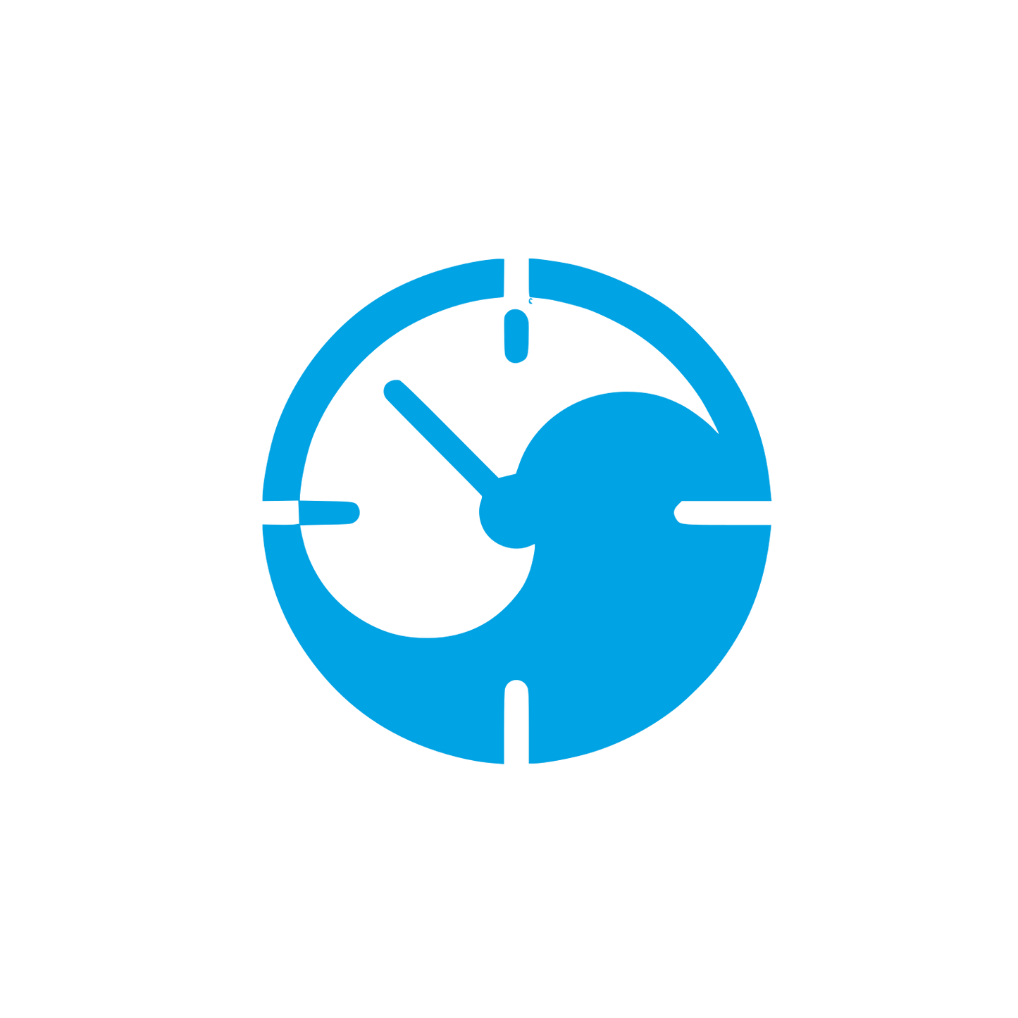 Abstract Clock Logo #00a3e4