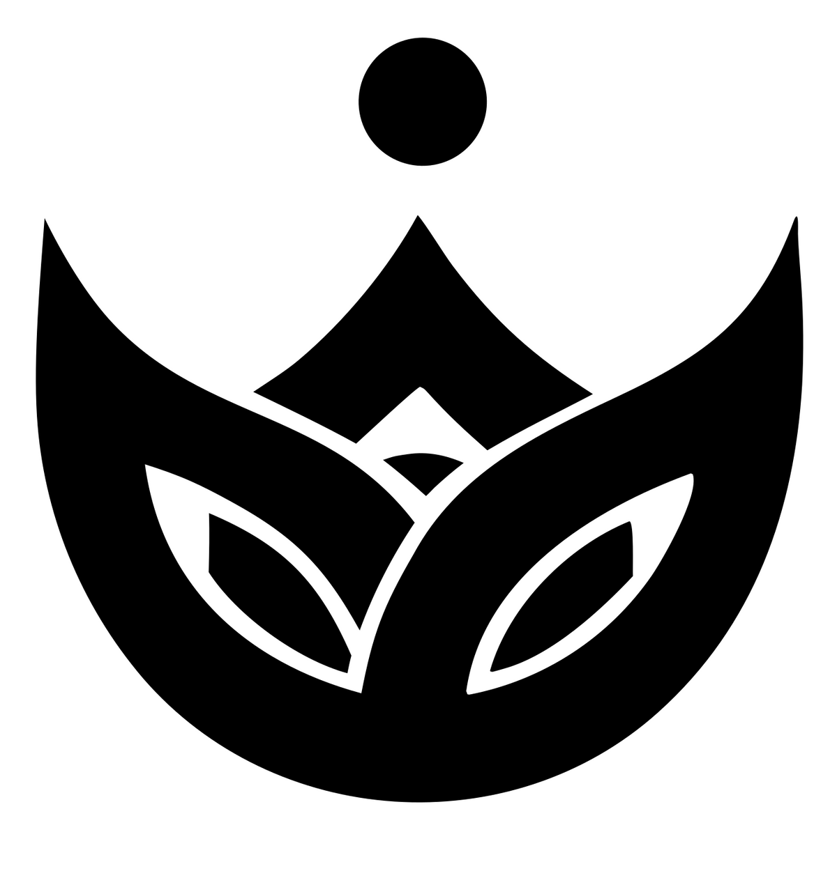 Lotus Crown Leaf Emblem #ffffff/#000000