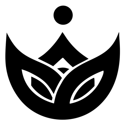 Lotus Crown Leaf Emblem #ffffff/#000000