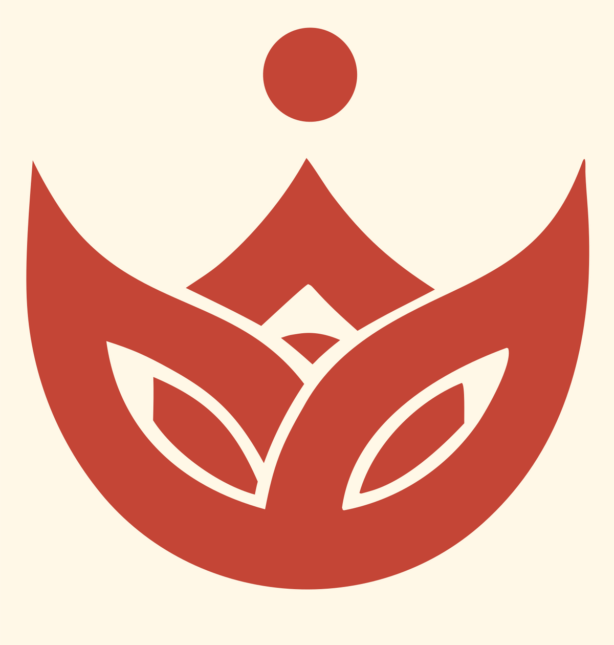 Lotus Crown Leaf Emblem #fff8e7/#c44536