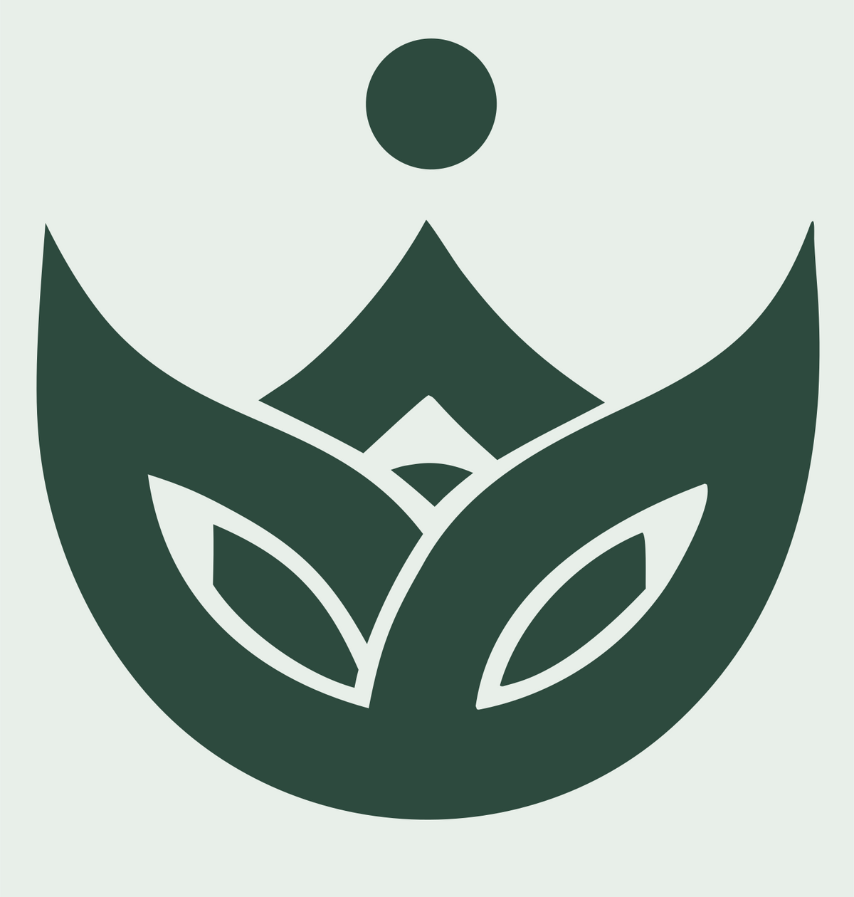 Lotus Crown Leaf Emblem #e8efe9/#2d4a3e
