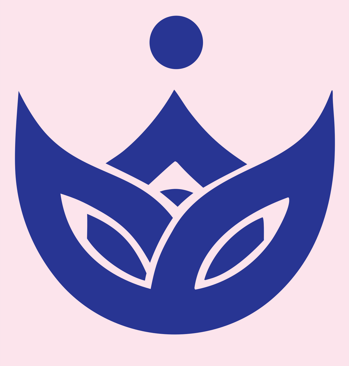 Lotus Crown Leaf Emblem #fce4ec/#283593