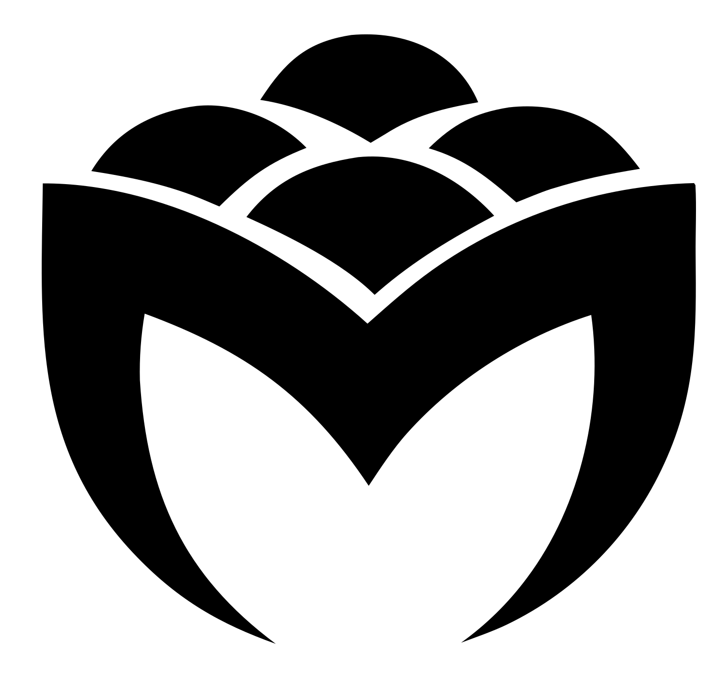 Scalloped Crown Bold Mark #ffffff/#000000