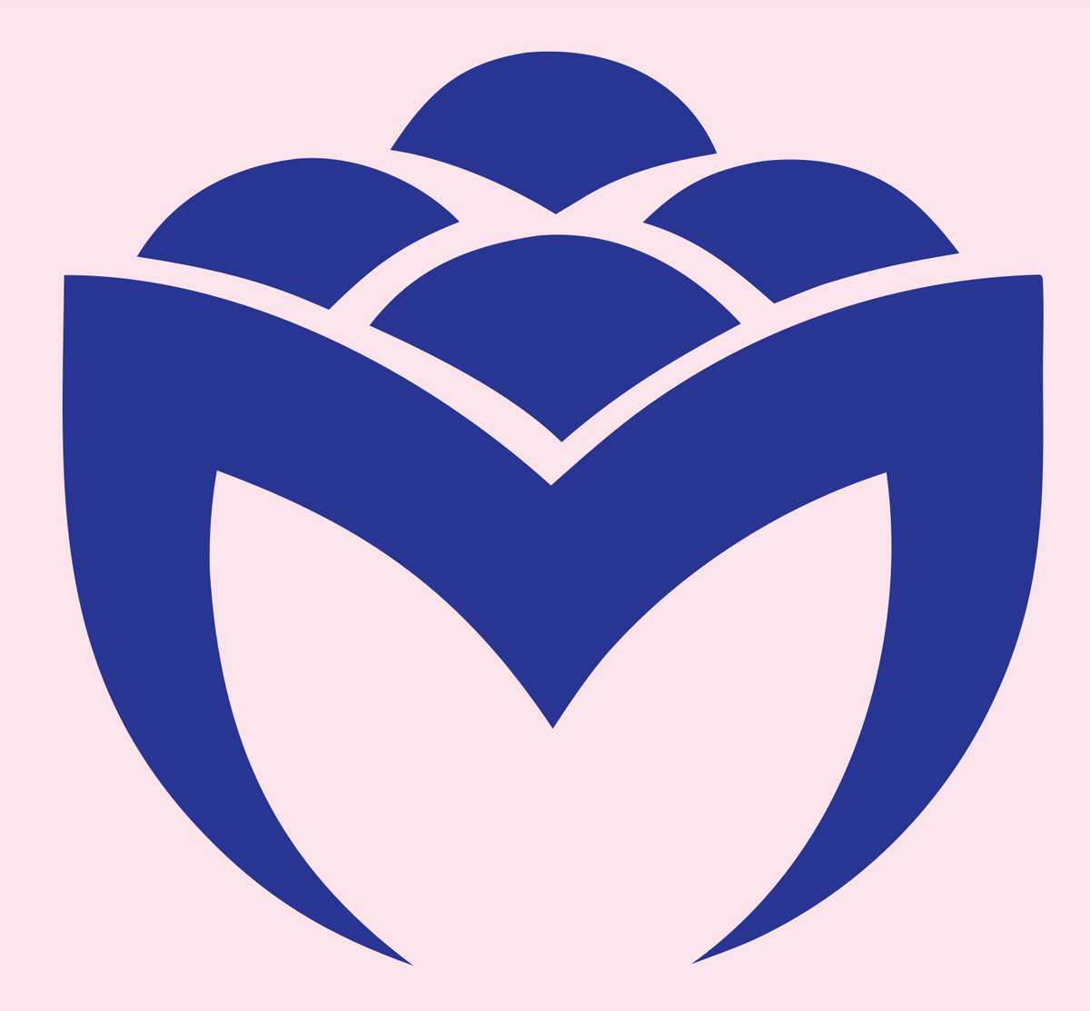 Scalloped Crown Bold Mark #fce4ec/#283593