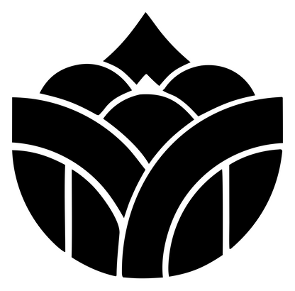 Geometric Lotus Crown Emblem #ffffff/#000000