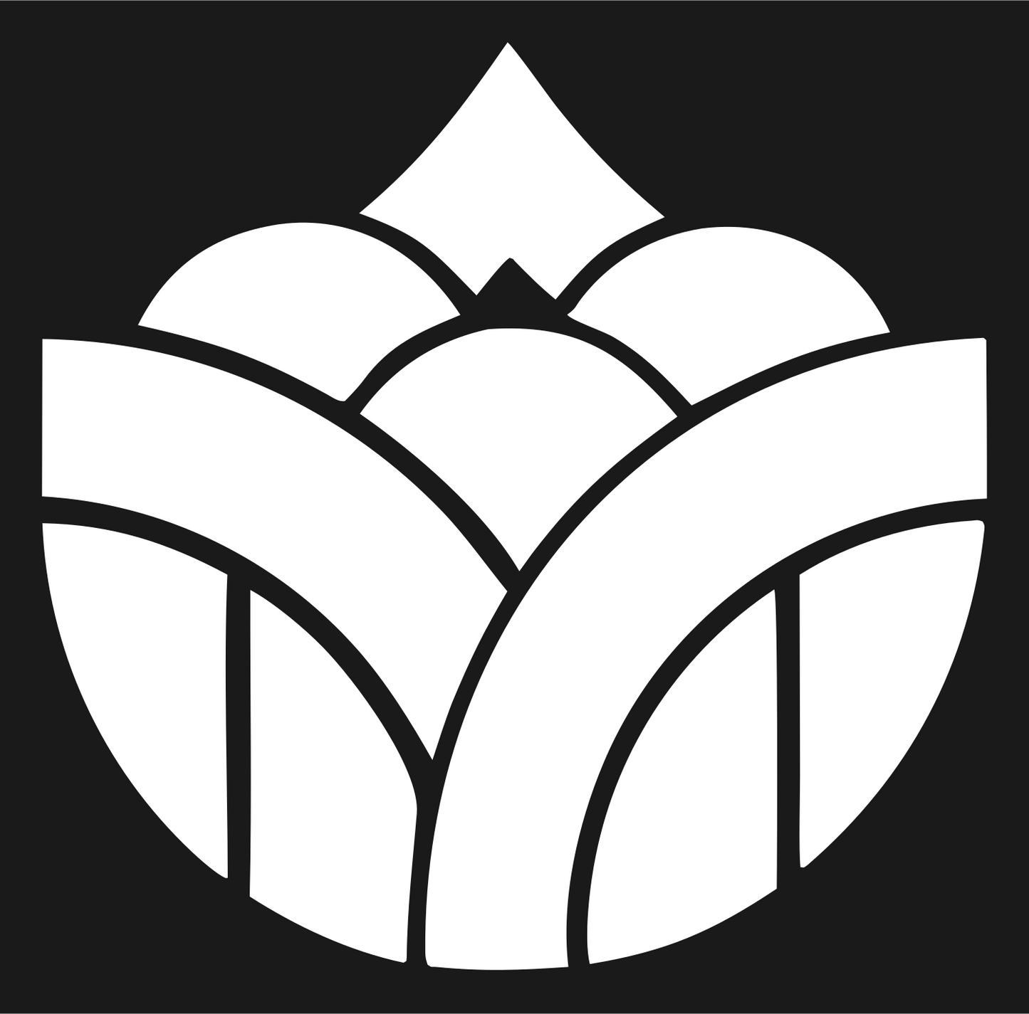 Geometric Lotus Crown Emblem #1a1a1a/#ffffff