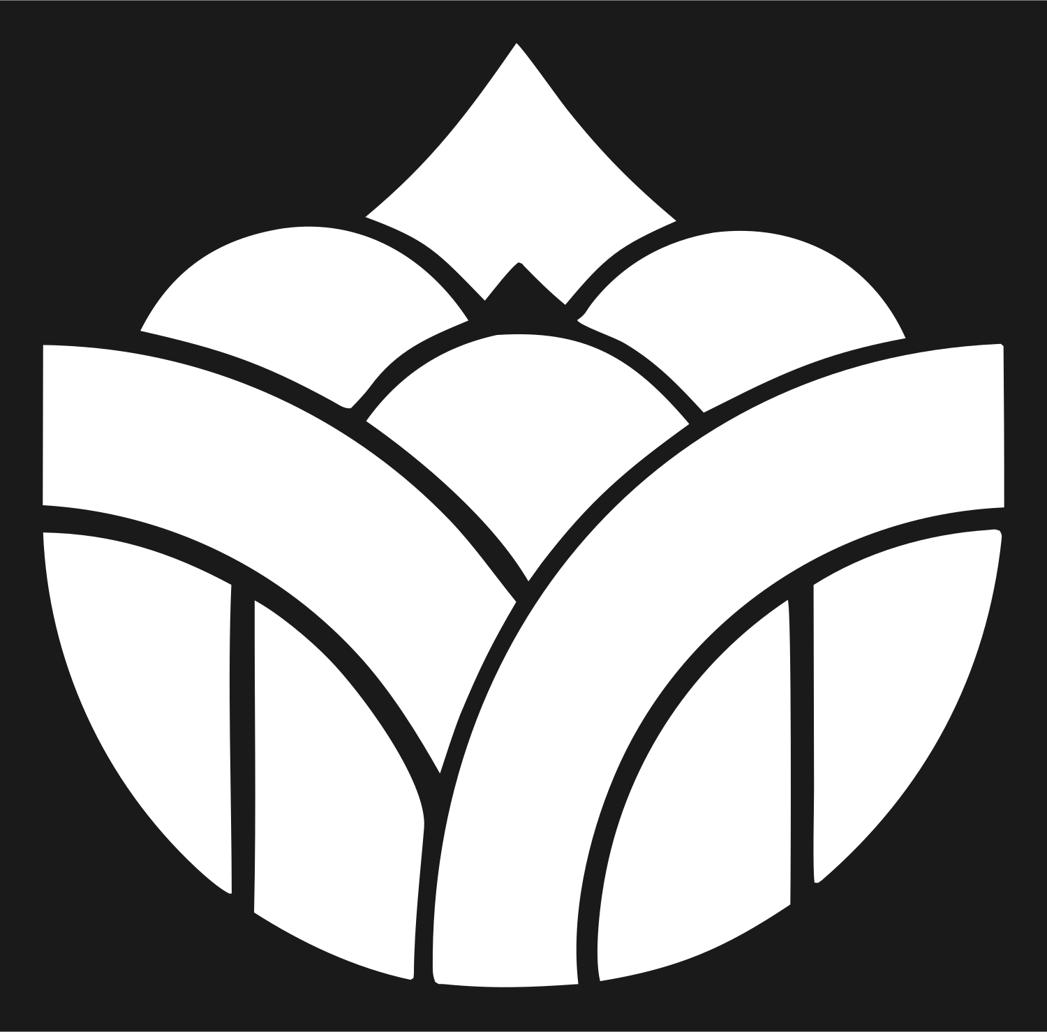 Geometric Lotus Crown Emblem #1a1a1a/#ffffff