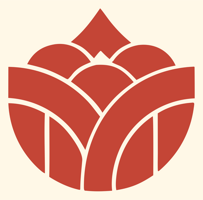 Geometric Lotus Crown Emblem #fff8e7/#c44536