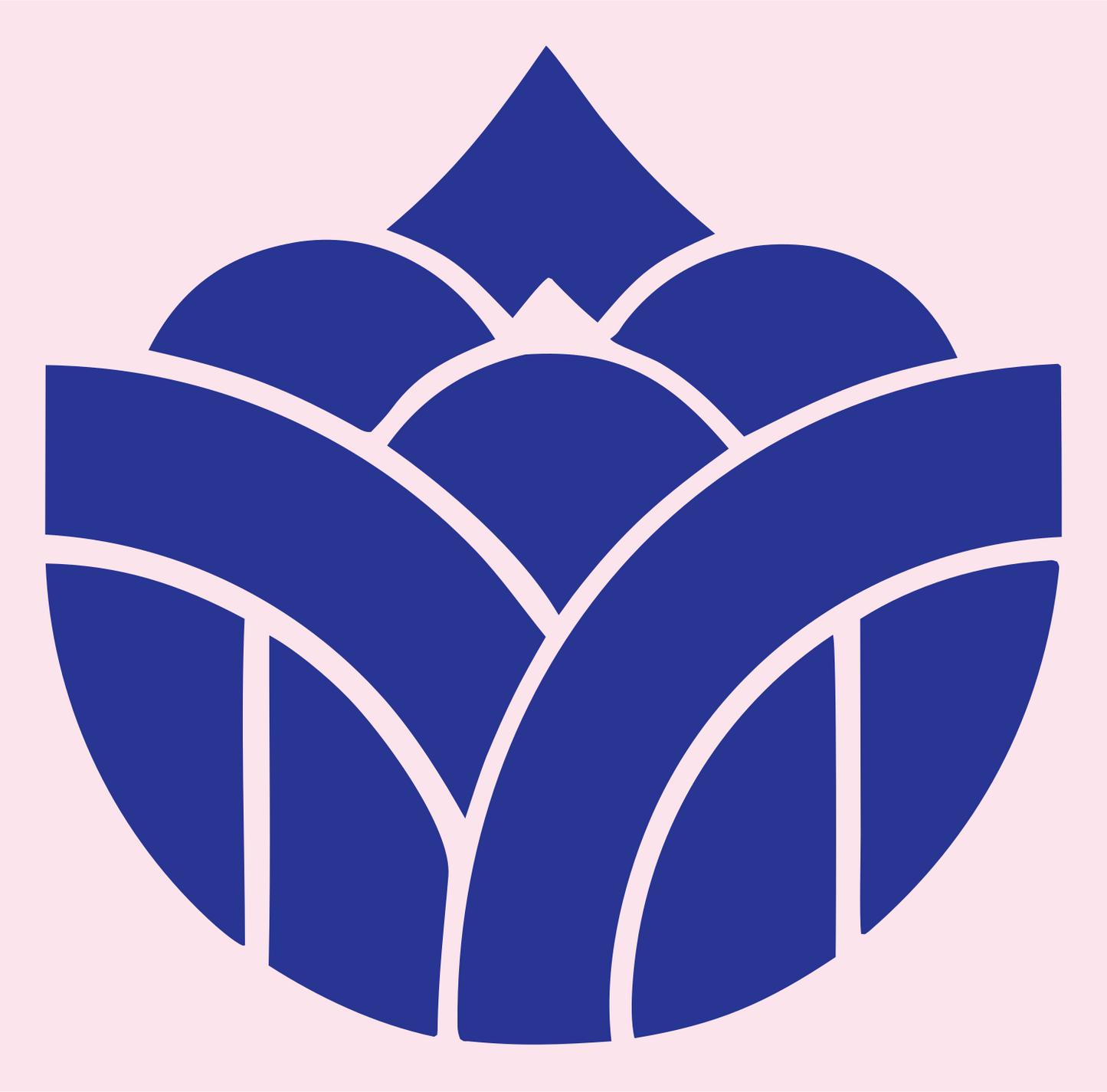 Geometric Lotus Crown Emblem #fce4ec/#283593