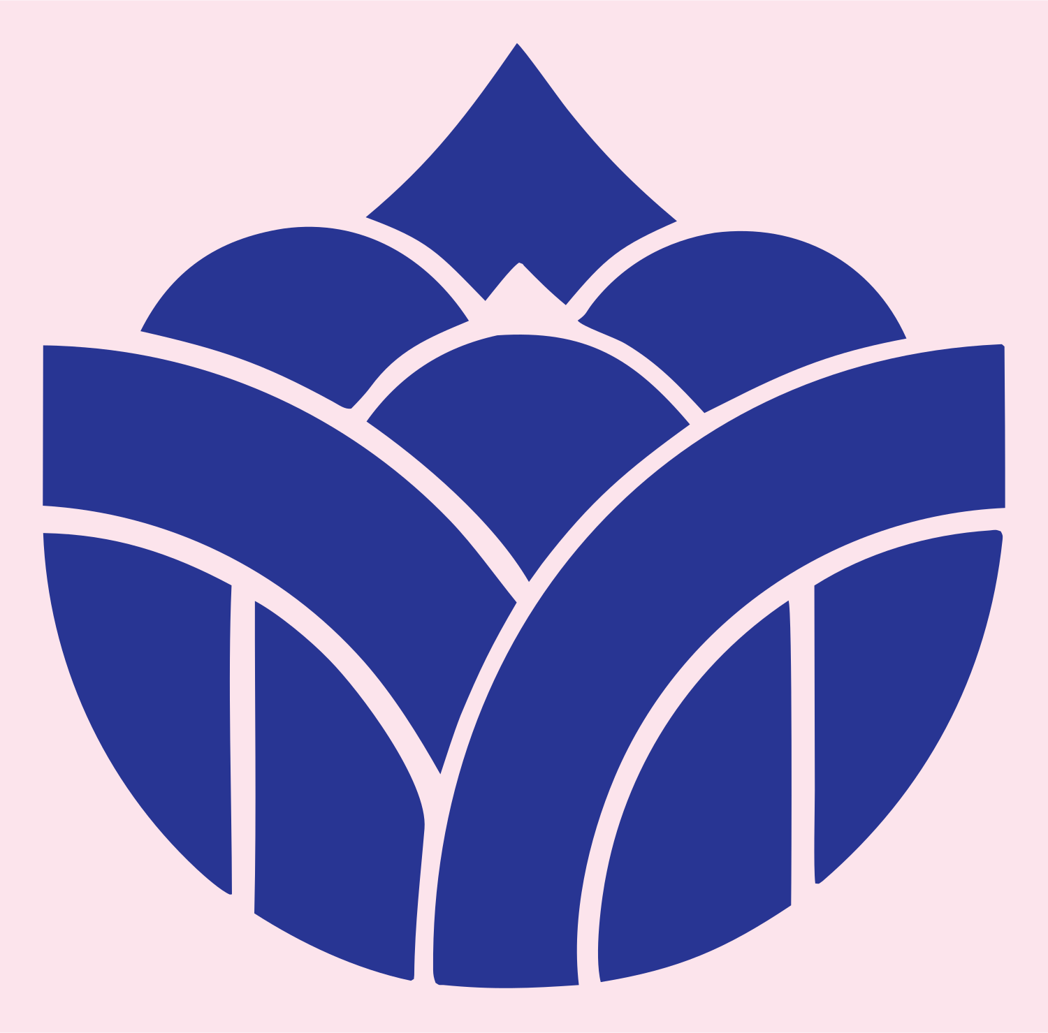 Geometric Lotus Crown Emblem #fce4ec/#283593