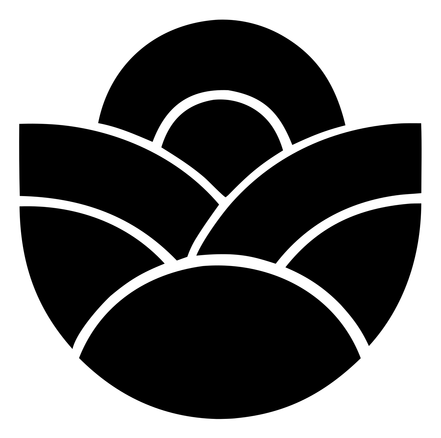Sunrise Crown Circular Emblem #ffffff/#000000