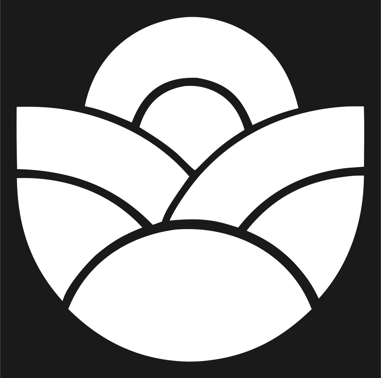 Sunrise Crown Circular Emblem #1a1a1a/#ffffff