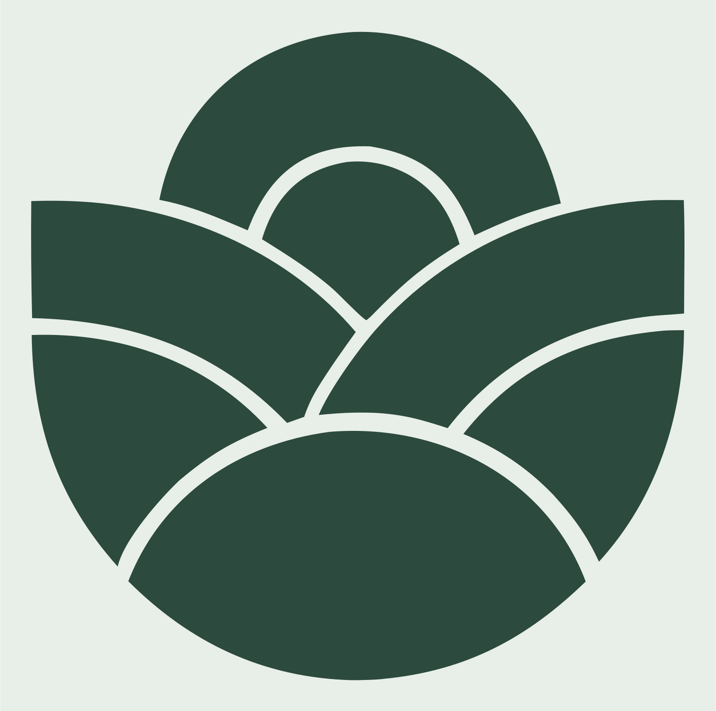 Sunrise Crown Circular Emblem #e8efe9/#2d4a3e