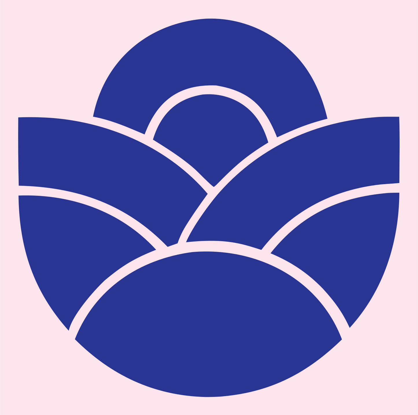 Sunrise Crown Circular Emblem #fce4ec/#283593