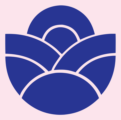 Sunrise Crown Circular Emblem #fce4ec/#283593
