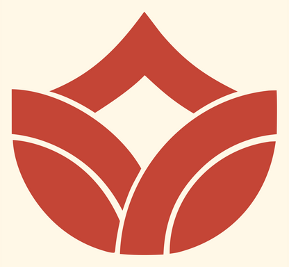 Lotus Crown Bold Emblem #fff8e7/#c44536