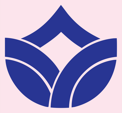 Lotus Crown Bold Emblem #fce4ec/#283593