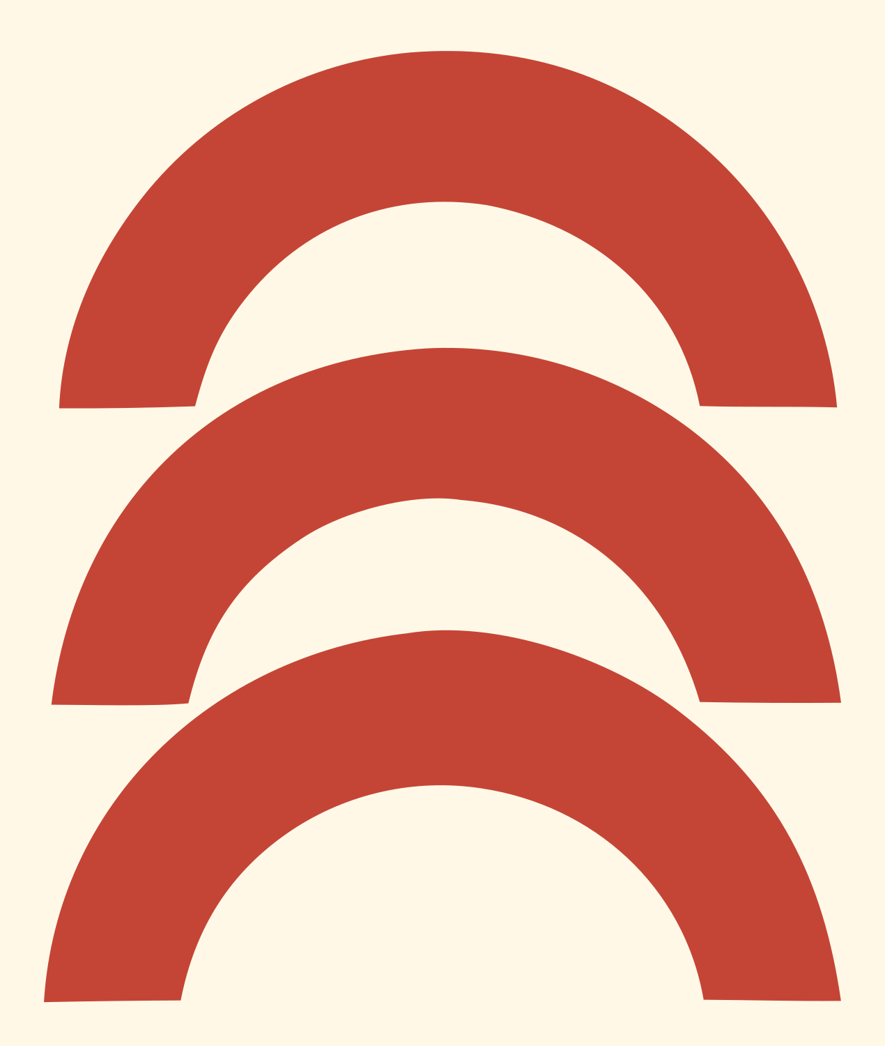 Triple Arch Crown Mark #fff8e7/#c44536