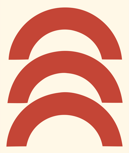 Triple Arch Crown Mark #fff8e7/#c44536