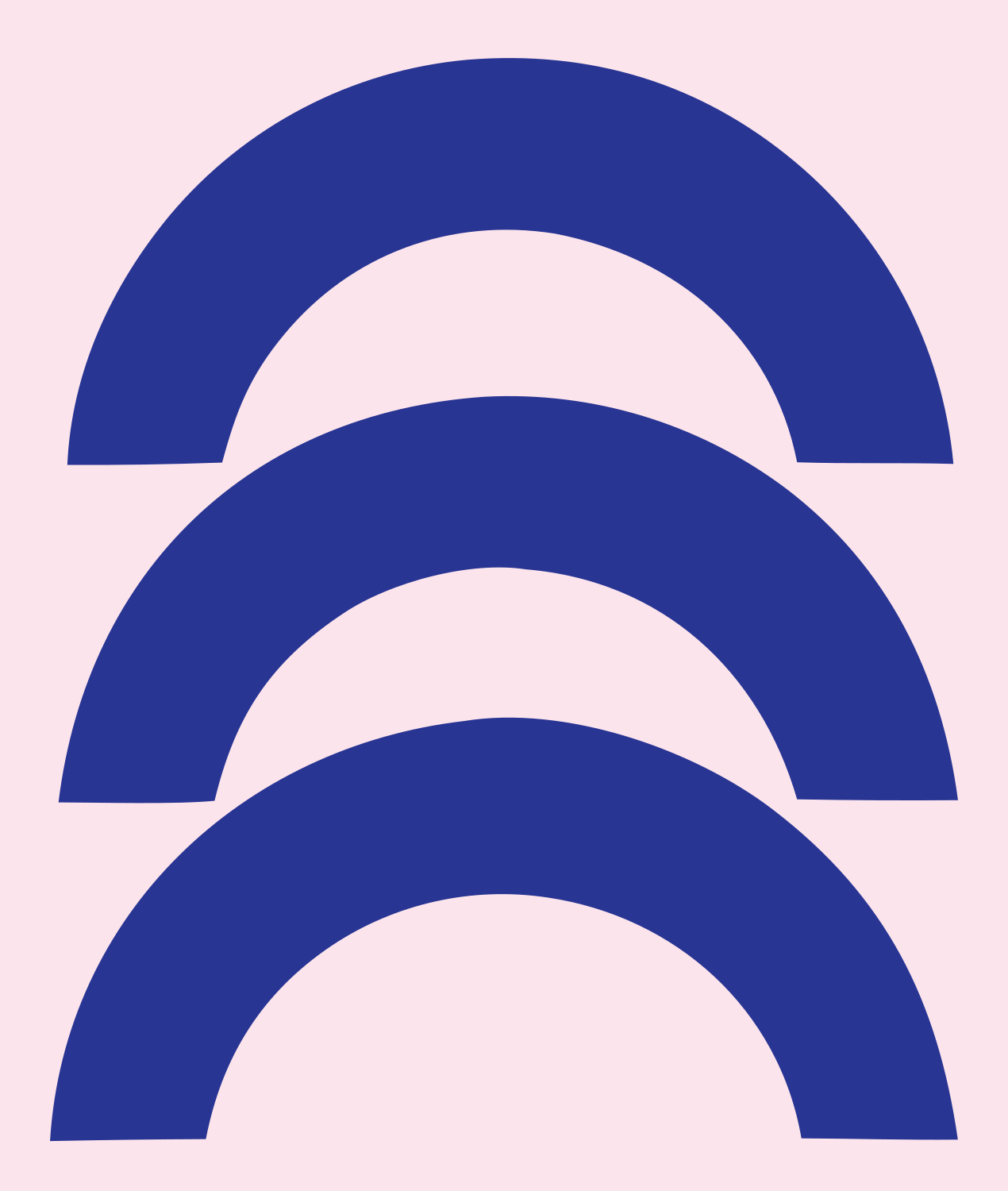 Triple Arch Crown Mark #fce4ec/#283593