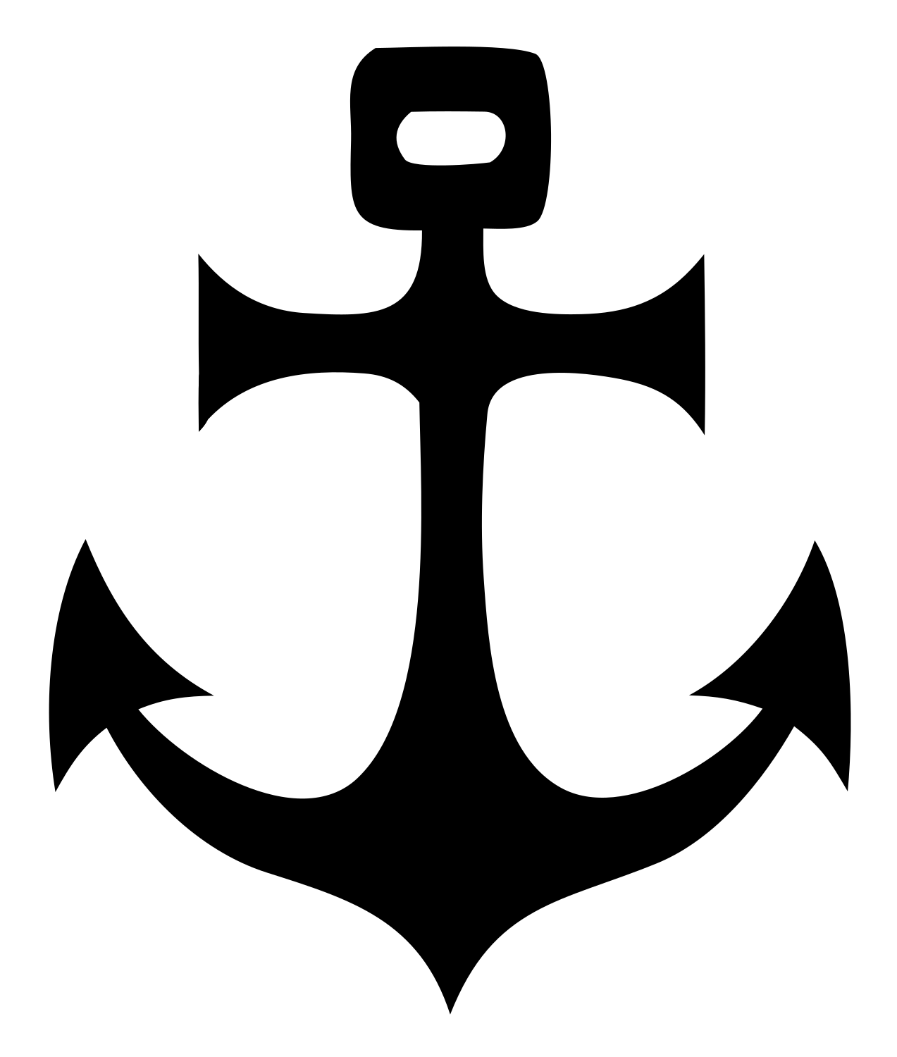 Bold Anchor Nautical Mark #ffffff/#000000