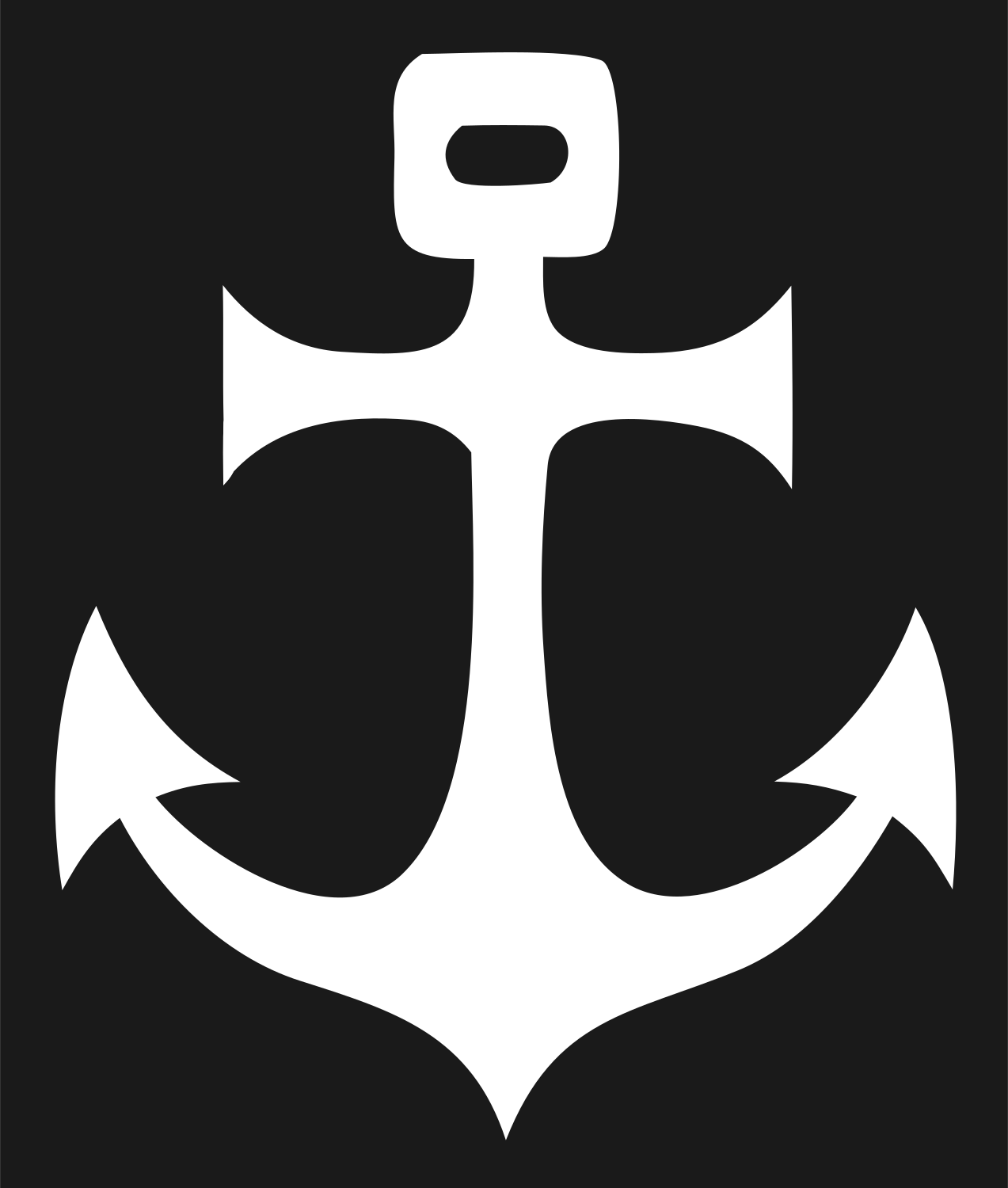 Bold Anchor Nautical Mark #1a1a1a/#ffffff