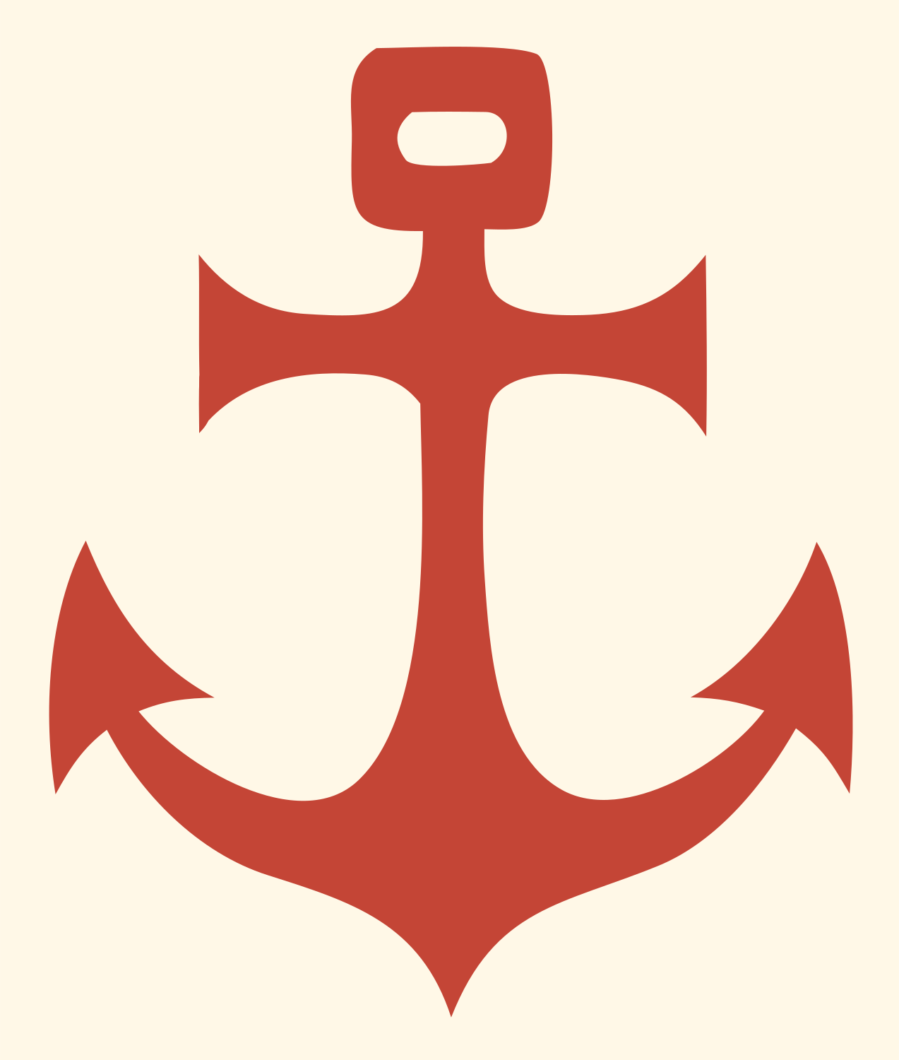 Bold Anchor Nautical Mark #fff8e7/#c44536