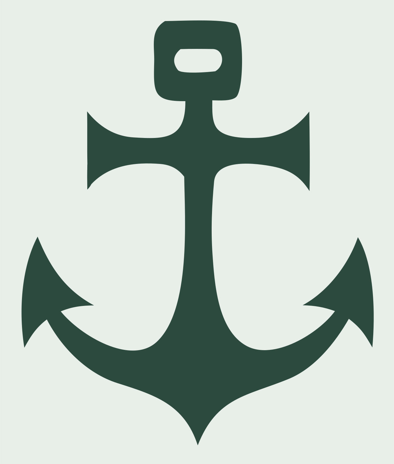 Bold Anchor Nautical Mark #e8efe9/#2d4a3e