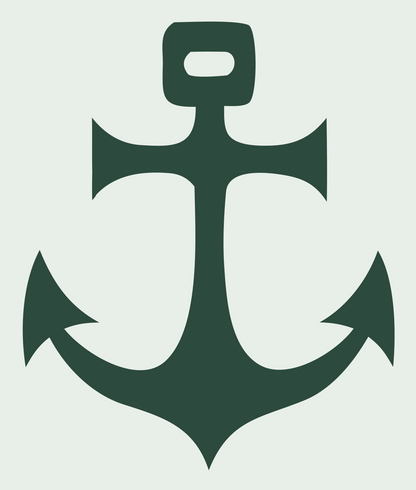 Bold Anchor Nautical Mark #e8efe9/#2d4a3e