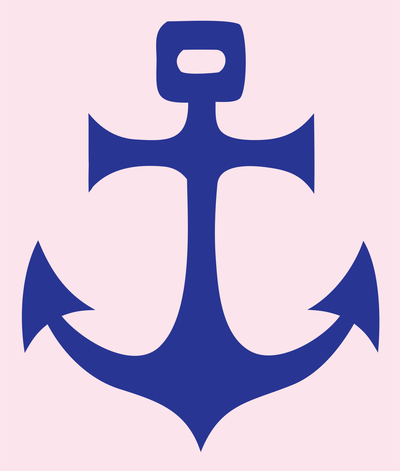 Bold Anchor Nautical Mark #fce4ec/#283593
