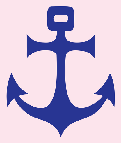 Bold Anchor Nautical Mark #fce4ec/#283593