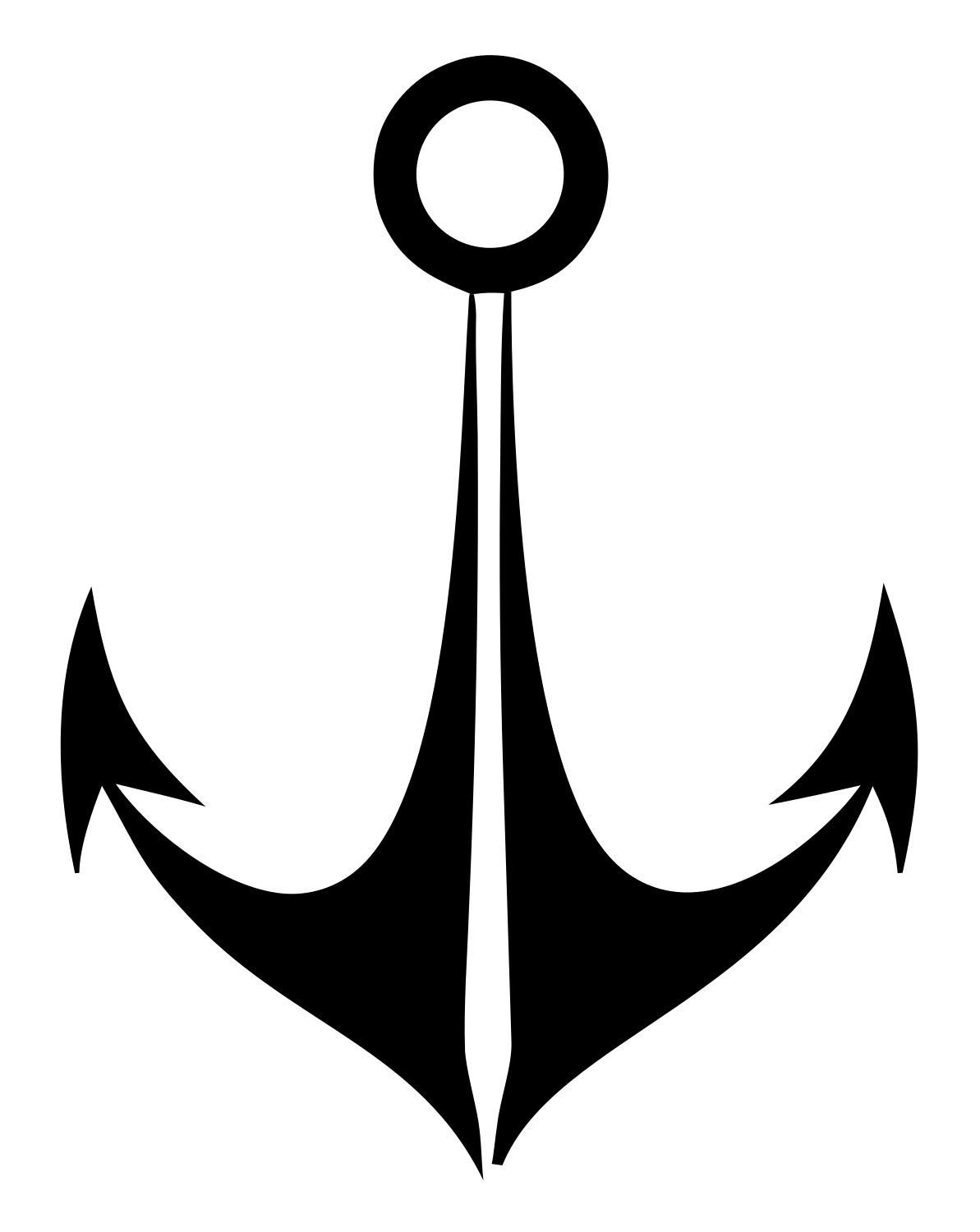 Bold Anchor Sailor Emblem #ffffff/#000000