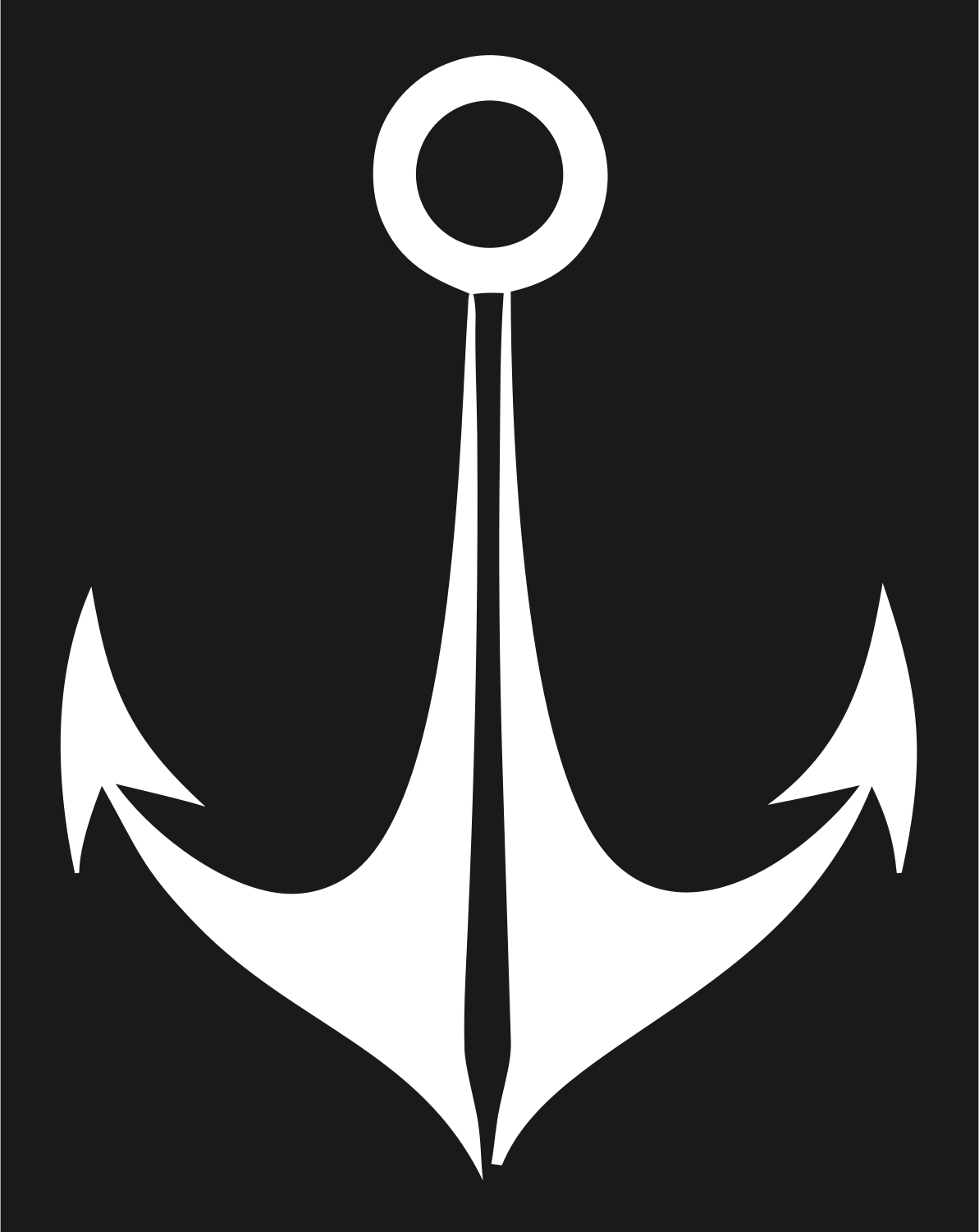 Bold Anchor Sailor Emblem #1a1a1a/#ffffff