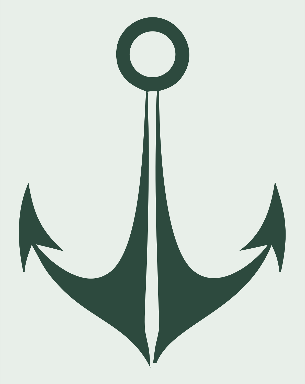 Bold Anchor Sailor Emblem #e8efe9/#2d4a3e