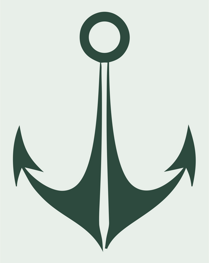 Bold Anchor Sailor Emblem #e8efe9/#2d4a3e