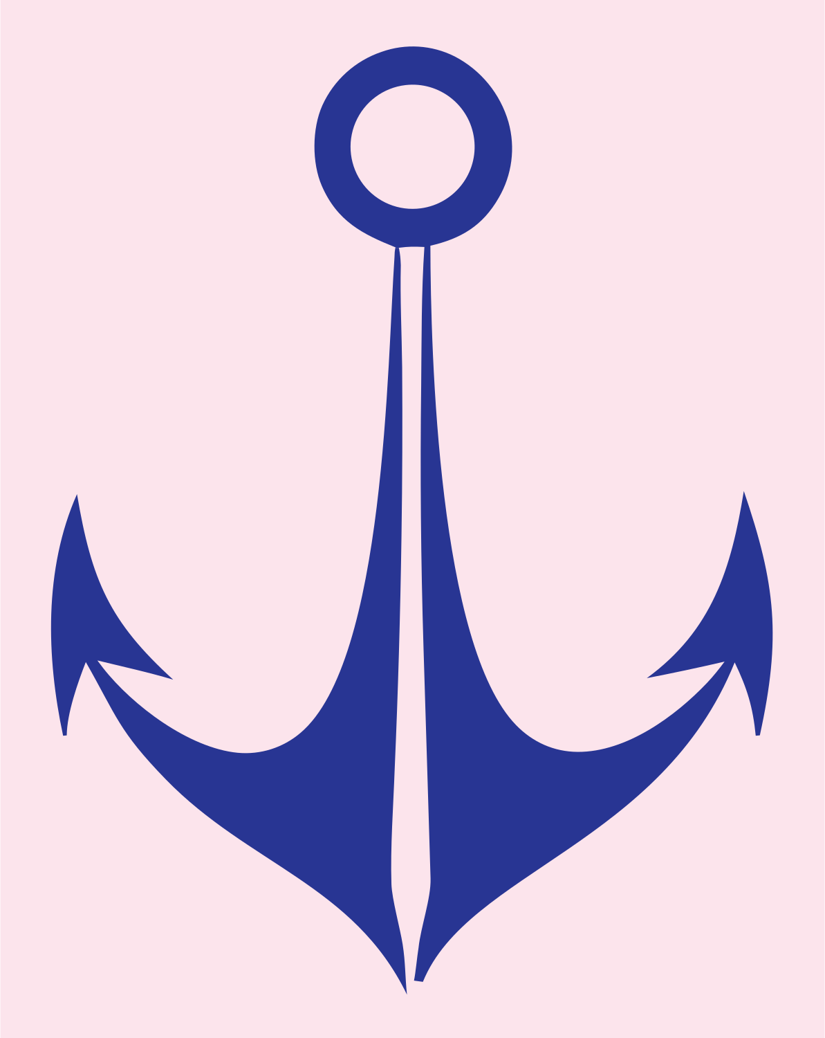 Bold Anchor Sailor Emblem #fce4ec/#283593