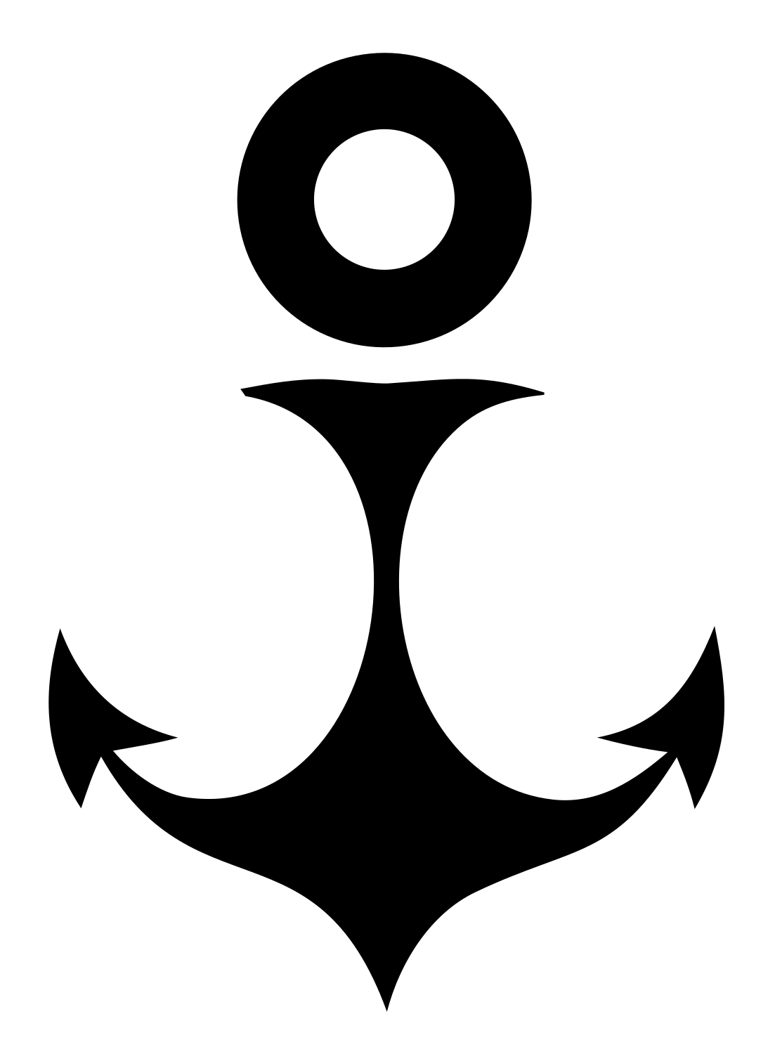 Bold Anchor Maritime Icon #ffffff/#000000
