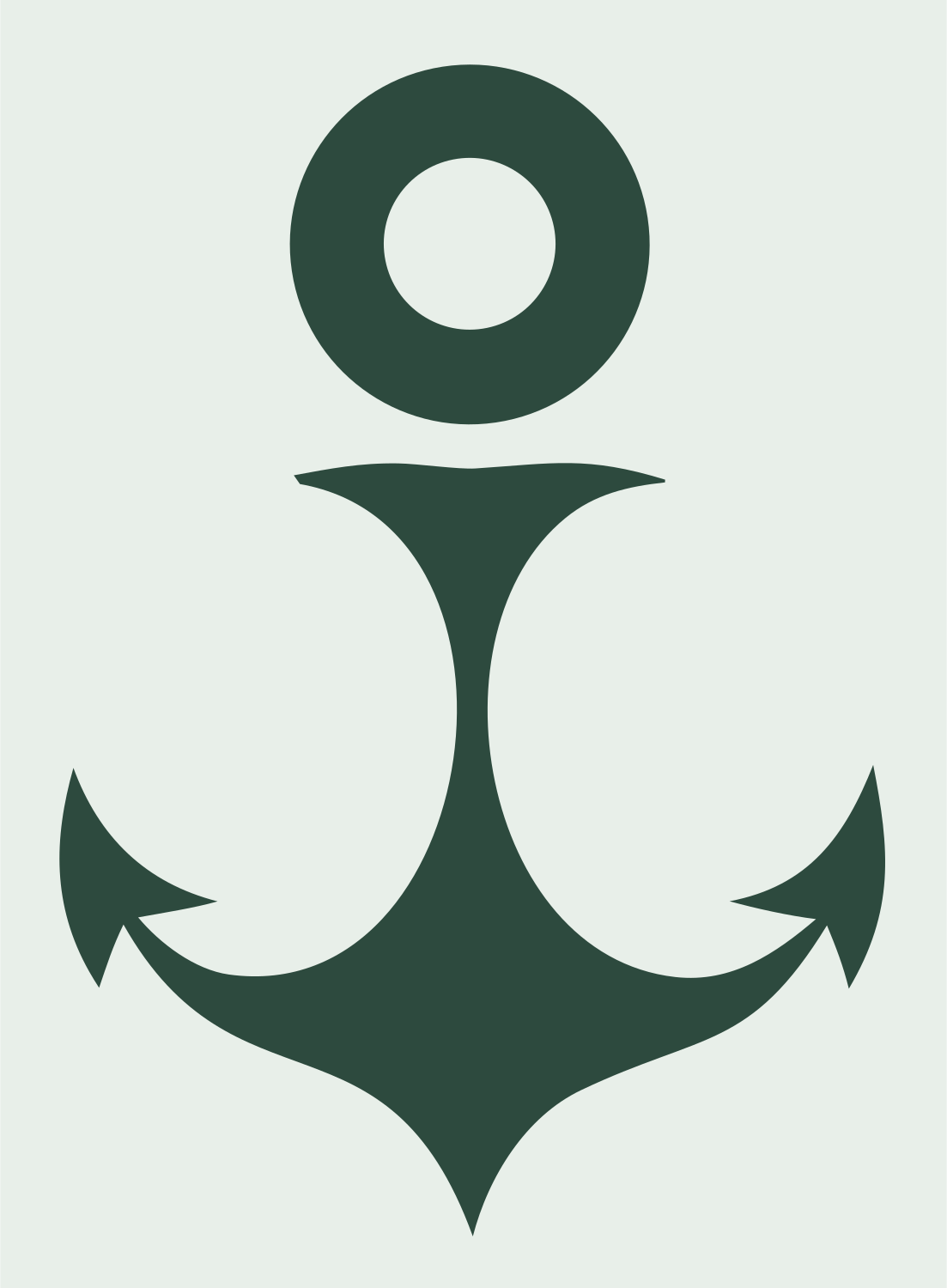 Bold Anchor Maritime Icon #e8efe9/#2d4a3e