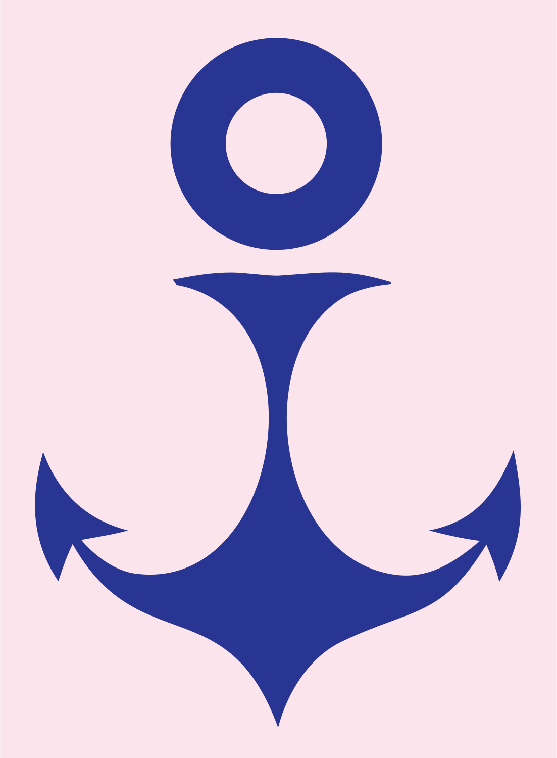 Bold Anchor Maritime Icon #fce4ec/#283593